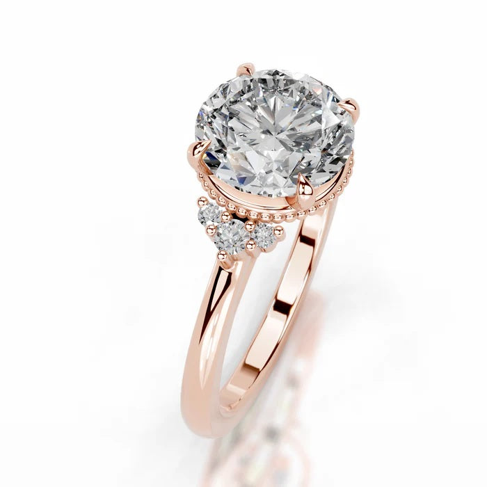 2 CT Brilliant Round Solitaire Diamond Accent Ring