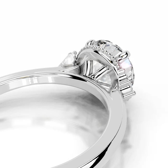 2 CT Brilliant Round Solitaire Diamond Accent Ring