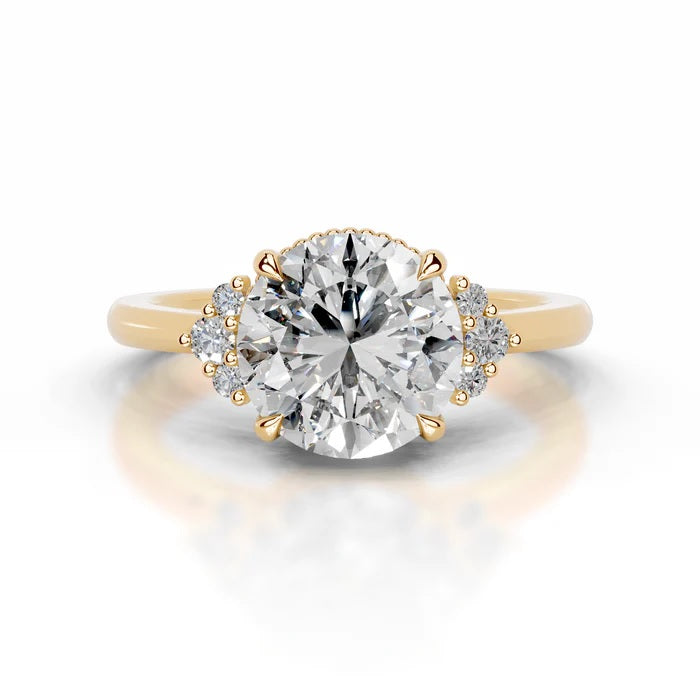 2 CT Brilliant Round Solitaire Diamond Accent Ring