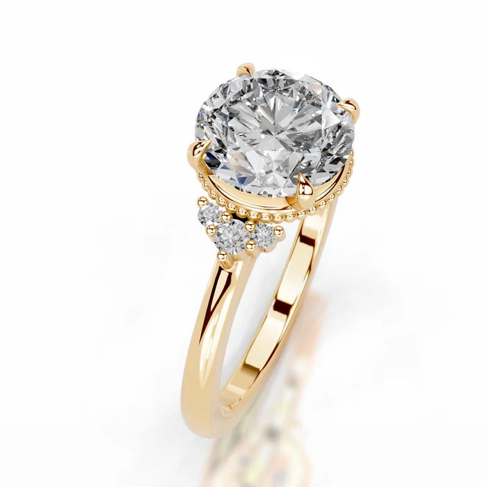2 CT Brilliant Round Solitaire Diamond Accent Ring