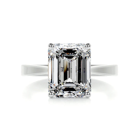4 CT Emerald Cut Solitaire Diamond Ring