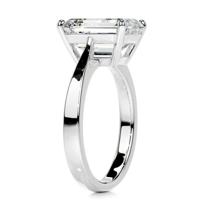 4 CT Emerald Cut Solitaire Diamond Ring