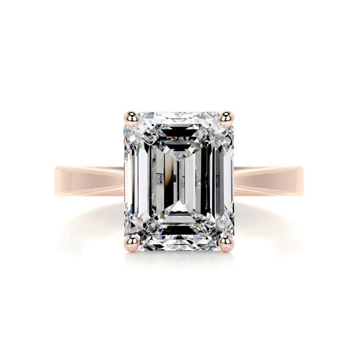4 CT Emerald Cut Solitaire Diamond Ring