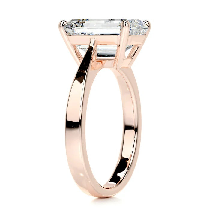4 CT Emerald Cut Solitaire Diamond Ring