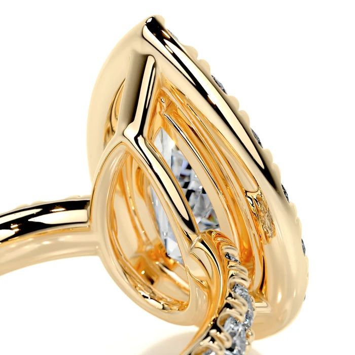 2 CT Pear Halo Diamond Ring For Women