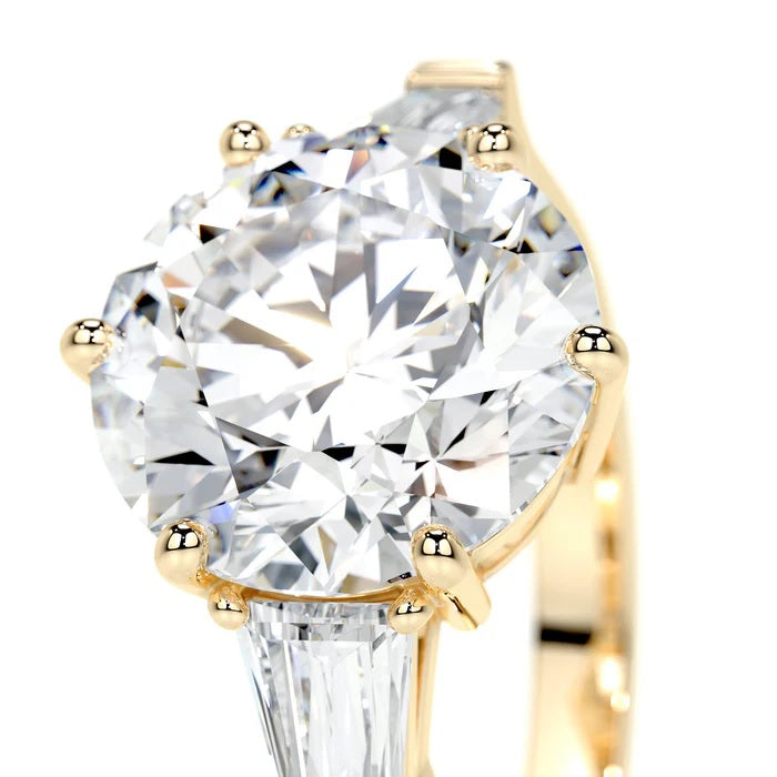 2 CT Solitaire Radiant Three Stone Diamond Ring