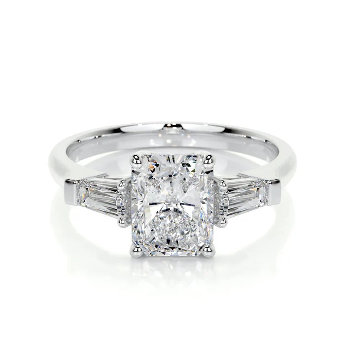 2 CT Solitaire Radiant Three Stone Diamond Ring