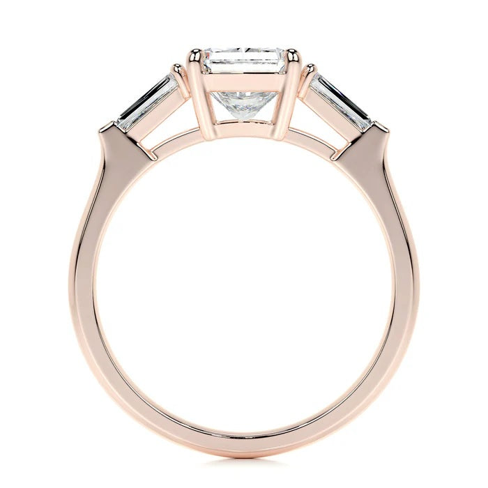 2 CT Solitaire Radiant Three Stone Diamond Ring