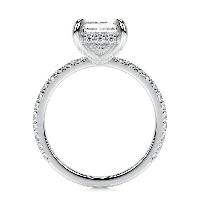 2 CT Radiant Diamond Accent Ring