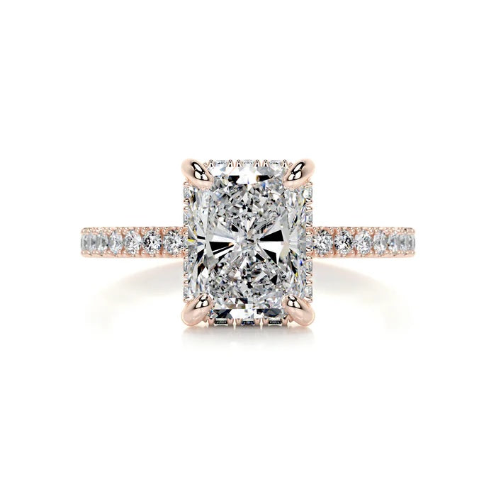 2 CT Radiant Diamond Accent Ring