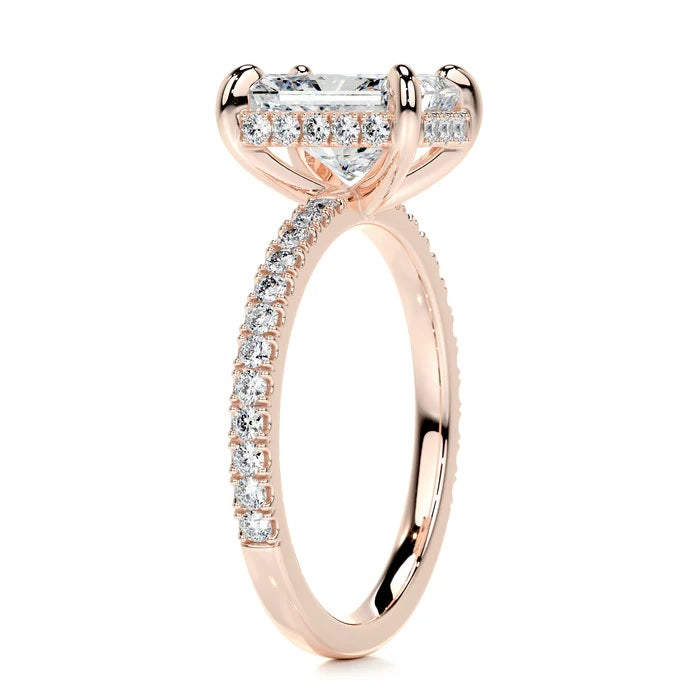 2 CT Radiant Diamond Accent Ring