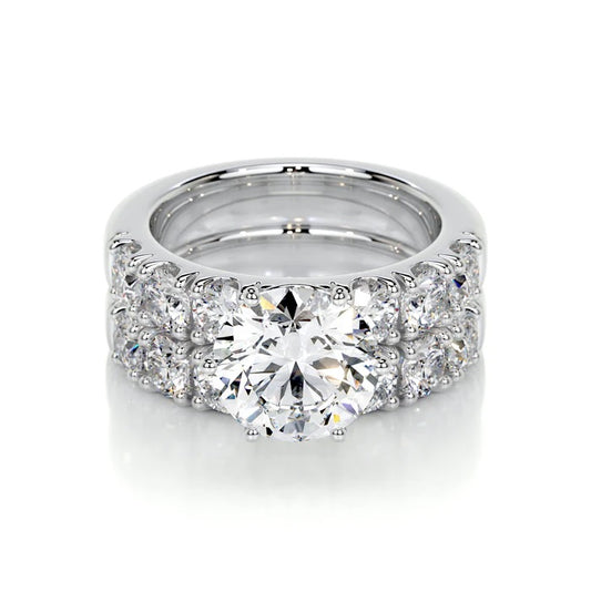 3 CT Brilliant Round Solitaire Diamond Ring with Matching Band