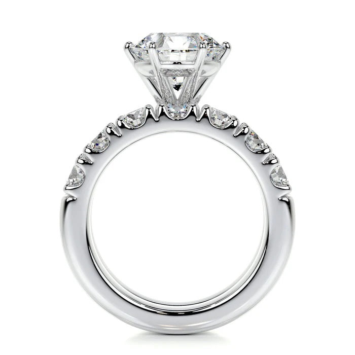 3 CT Brilliant Round Solitaire Diamond Ring with Matching Band
