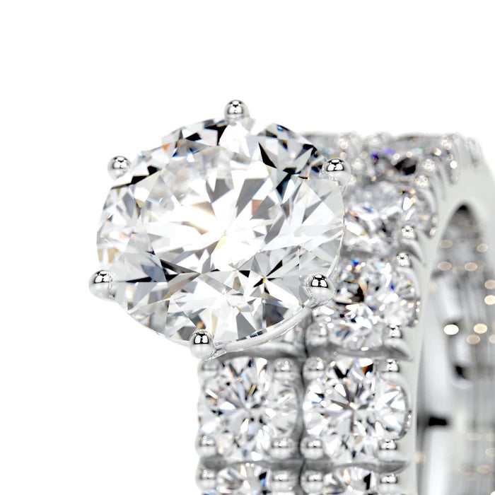 3 CT Brilliant Round Solitaire Diamond Ring with Matching Band