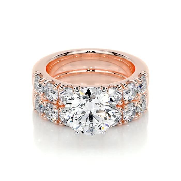 3 CT Brilliant Round Solitaire Diamond Ring with Matching Band