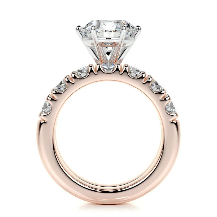3 CT Brilliant Round Solitaire Diamond Ring with Matching Band