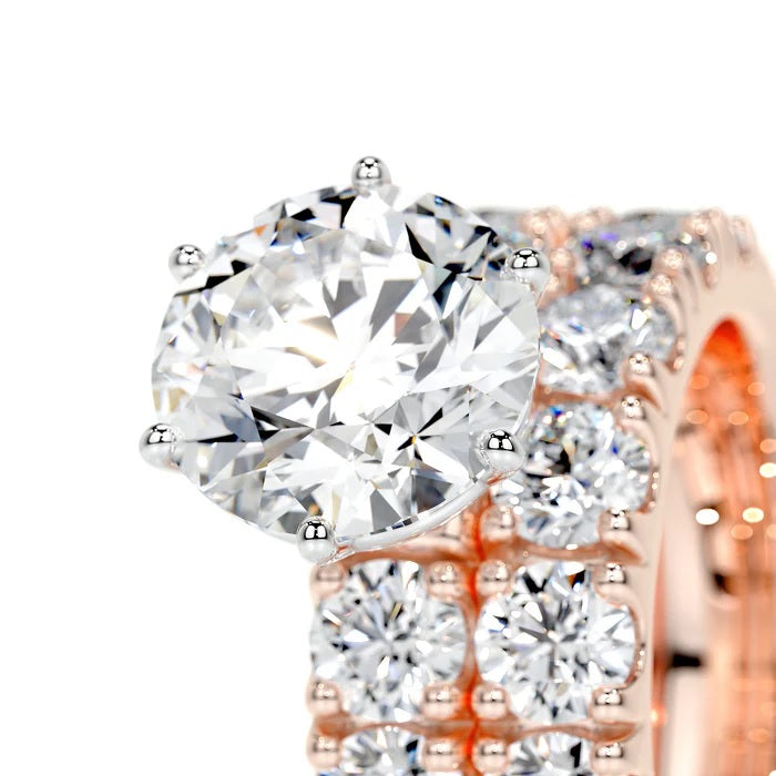 3 CT Brilliant Round Solitaire Diamond Ring with Matching Band