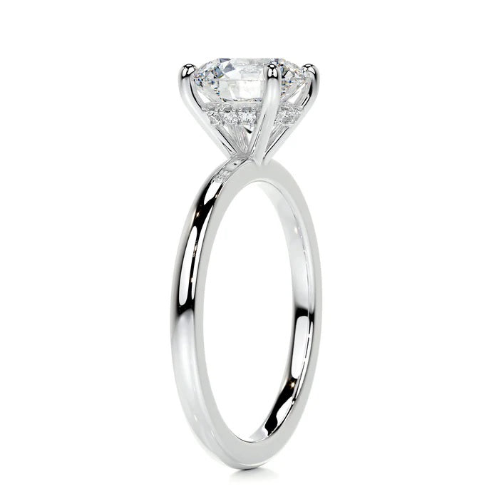 2 CT Brilliant Round Solitaire Diamond Halo Ring