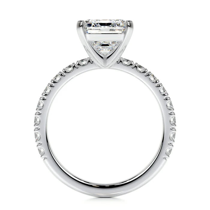 3 CT Solitaire Emerald Accent Ring