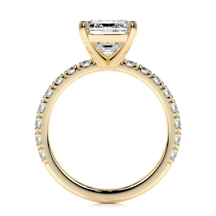 3 CT Solitaire Emerald Accent Ring