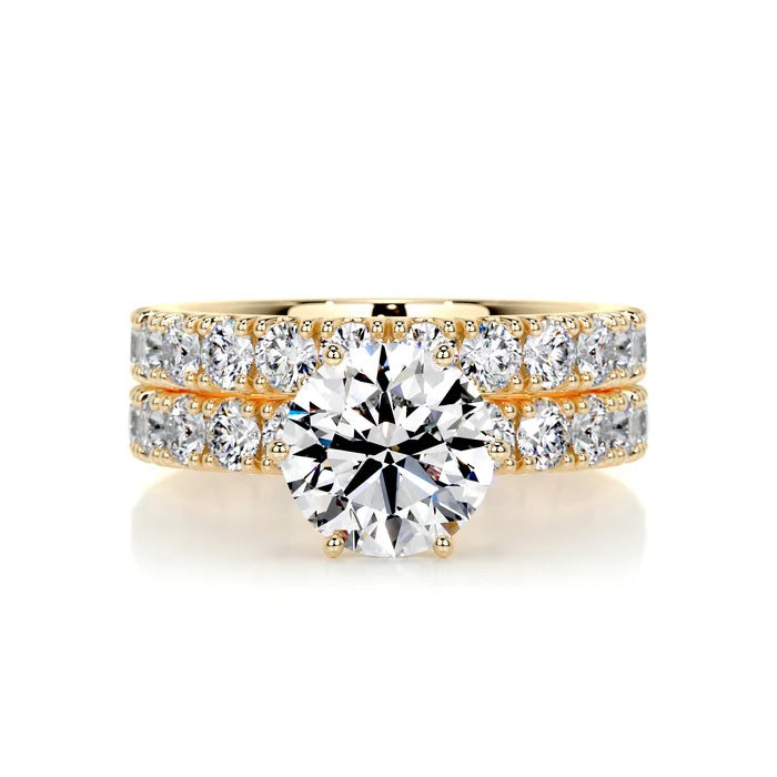 4 CT Brilliant Round Diamond Ring with Matching Band