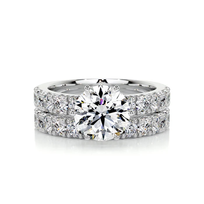 4 CT Brilliant Round Diamond Ring with Matching Band
