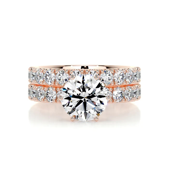 4 CT Brilliant Round Diamond Ring with Matching Band
