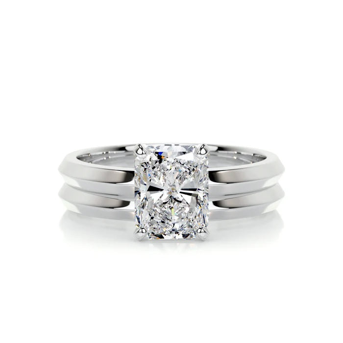 2 CT Solitaire Radiant Ring with Band