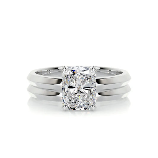 2 CT Solitaire Radiant Ring with Band