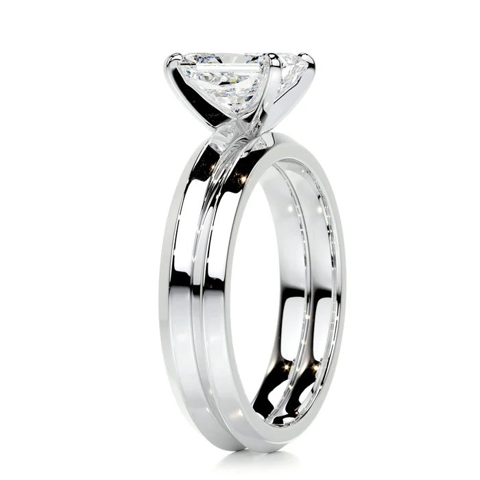 2 CT Solitaire Radiant Ring with Band
