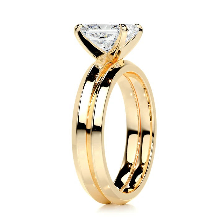 2 CT Solitaire Radiant Ring with Band
