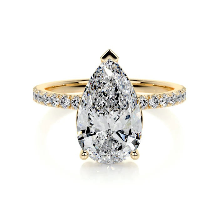 5 CT Pear Solitaire Diamond Accent Ring