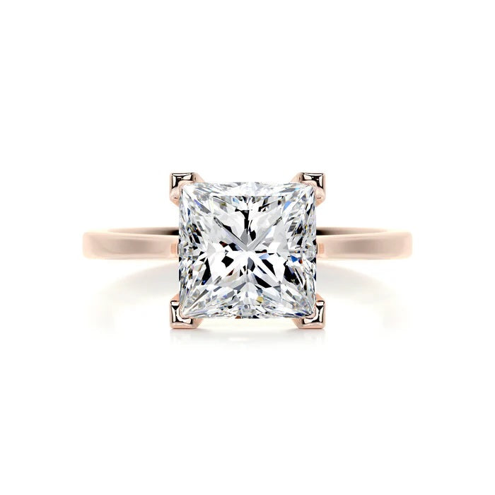 3 CT Princess Solitaire Diamond Ring