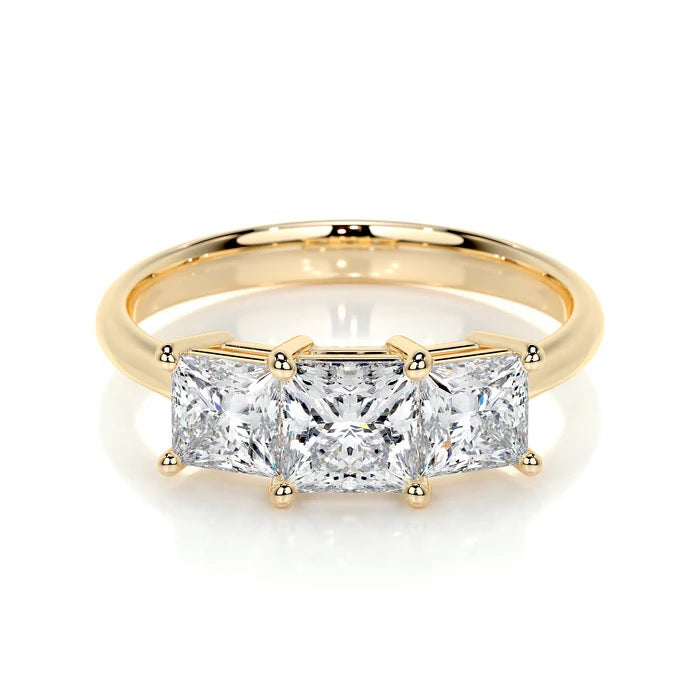 1.5 CT Princess Three Stone Diamond Ring
