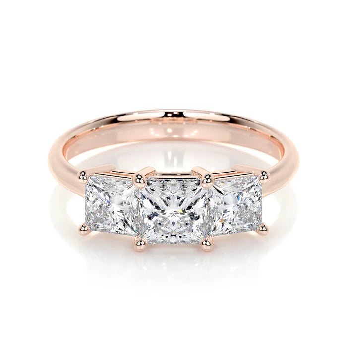 1.5 CT Princess Three Stone Diamond Ring