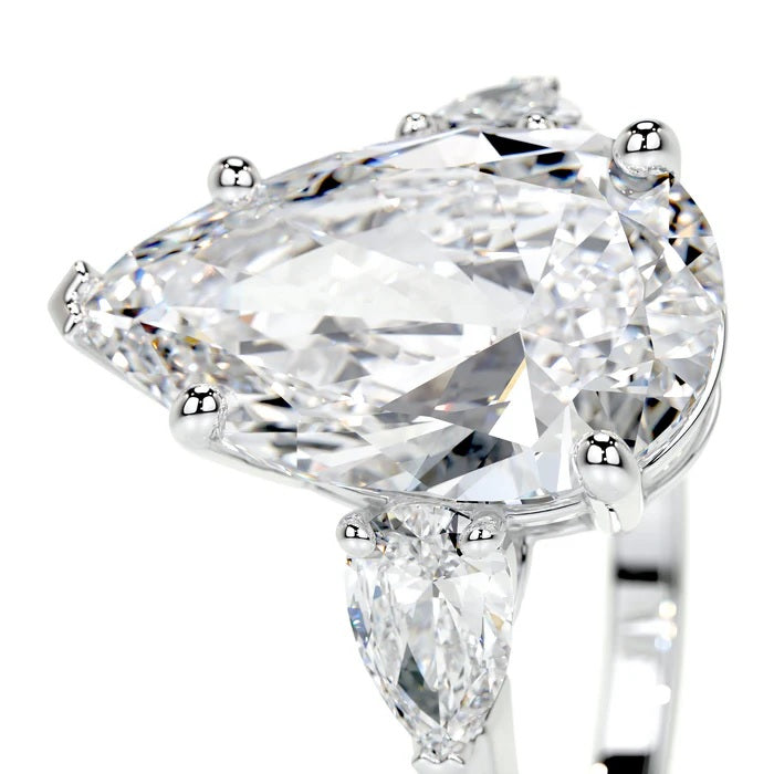5 CT Pear Three Stone Diamond Ring