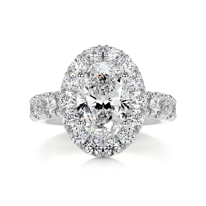 1.5 CT Oval Shaped Halo Diamond Ring