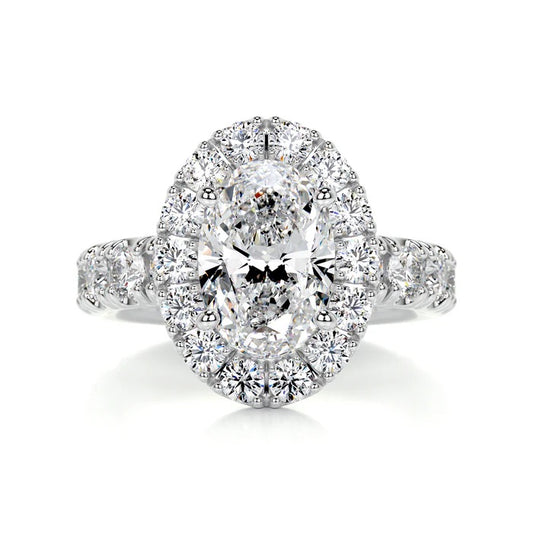 1.5 CT Oval Shaped Halo Diamond Ring