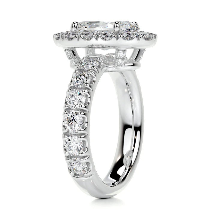1.5 CT Oval Shaped Halo Diamond Ring