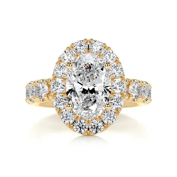 1.5 CT Oval Shaped Halo Diamond Ring