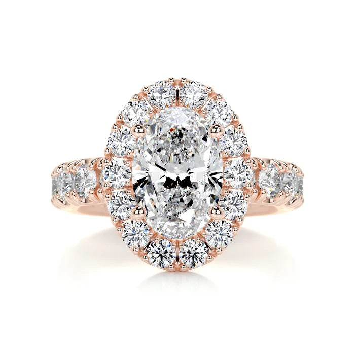 1.5 CT Oval Shaped Halo Diamond Ring