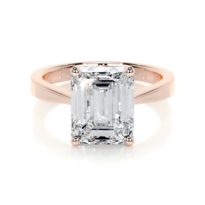 4 CT Solitaire  Emerald Ring