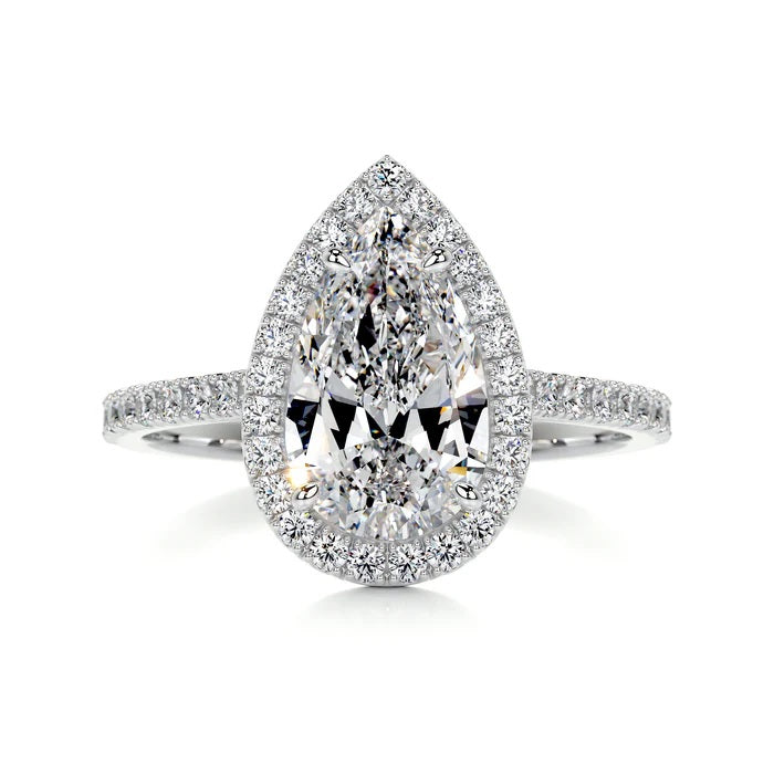 2 CT Pear Halo Ring