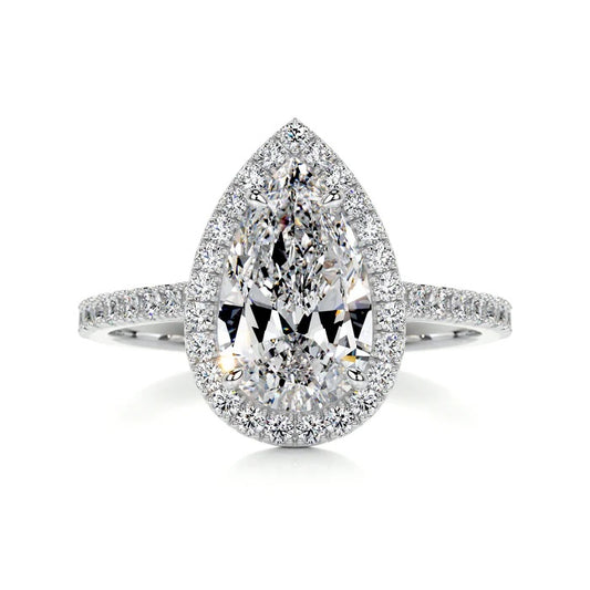 2 CT Pear Halo Ring