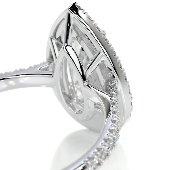 2 CT Pear Halo Ring