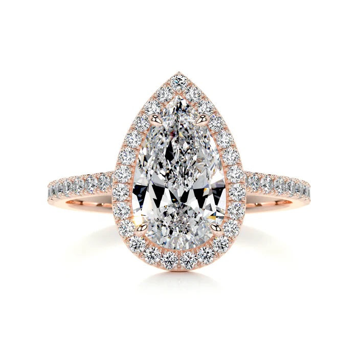 2 CT Pear Halo Ring