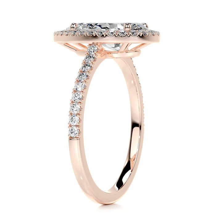 2 CT Pear Halo Ring