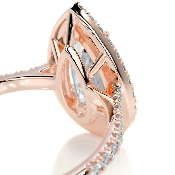 2 CT Pear Halo Ring