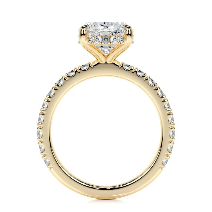 3 CT Oval Solitaire Diamond Accent Ring