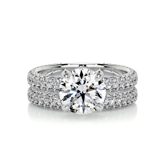 2 CT Brilliant Round Solitaire Ring with Matching Band